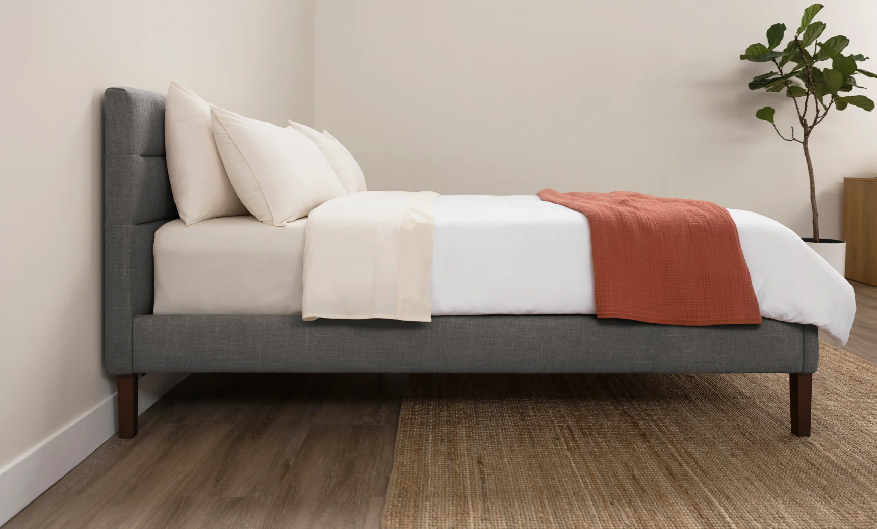 Channel Upholstered Bed Frame - Image 14